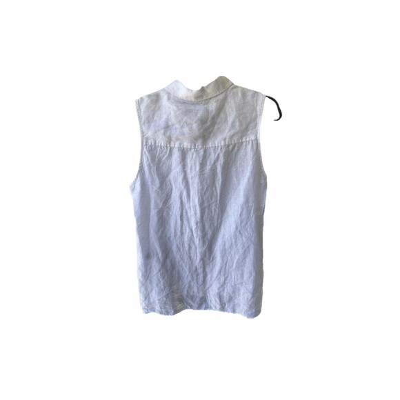 Jones New York 100% Linen Top Women's Small White Button Up Tunic Lightweight - Picture 2 of 4